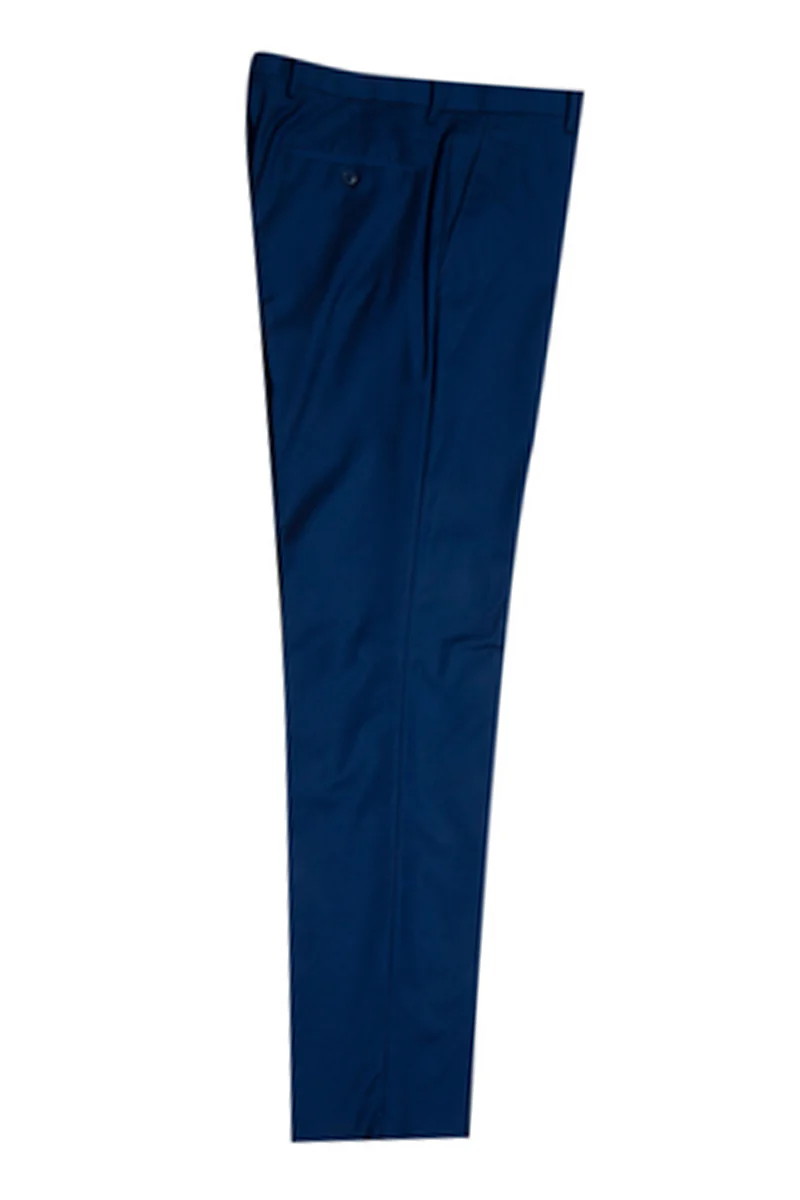 Men's Stacy Adams Vested One Button Shawl Lapel Tuxedo in Indigo Blue - Image 4